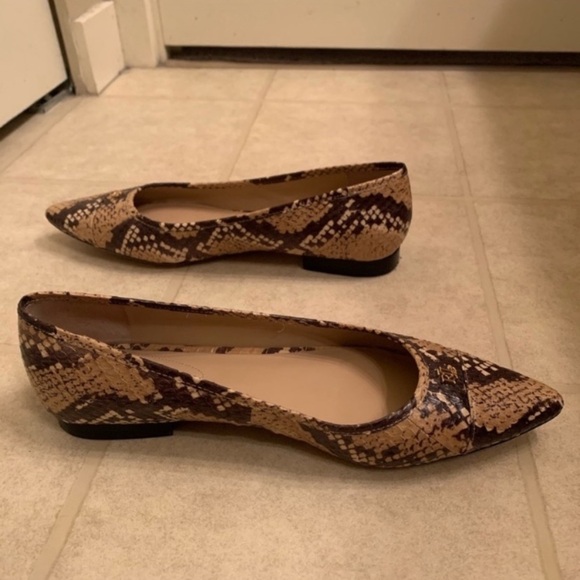 Ralph Lauren Brown Snake Print Flats - Picture 3 of 7